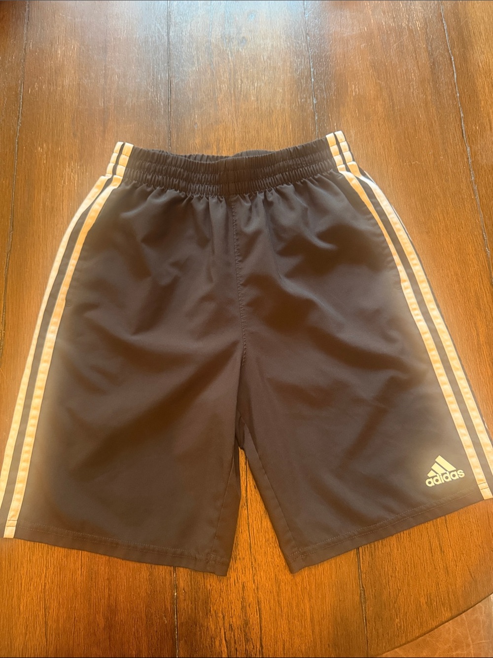 adidas Black Shorts with White Side Stripes - Kids